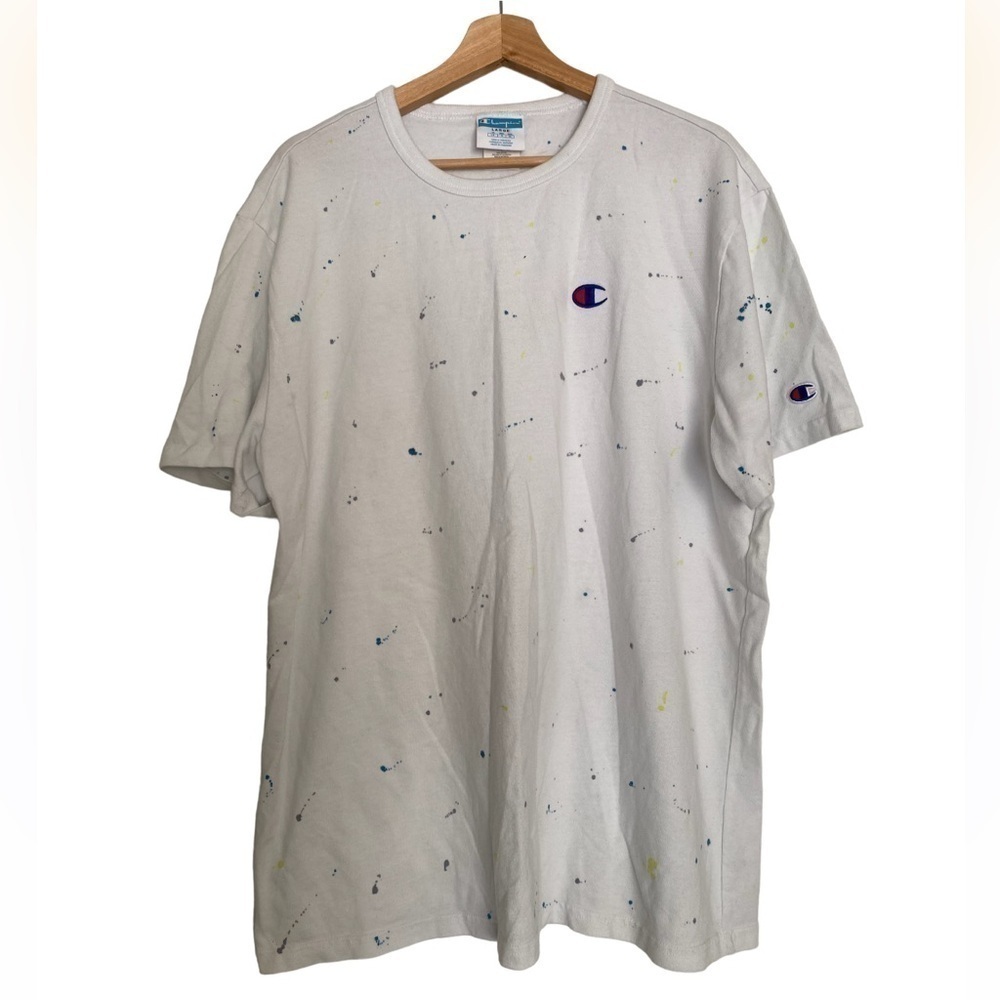CHAMPION OVERSIZED MENS SPLATTERED SHIRT SIZE L